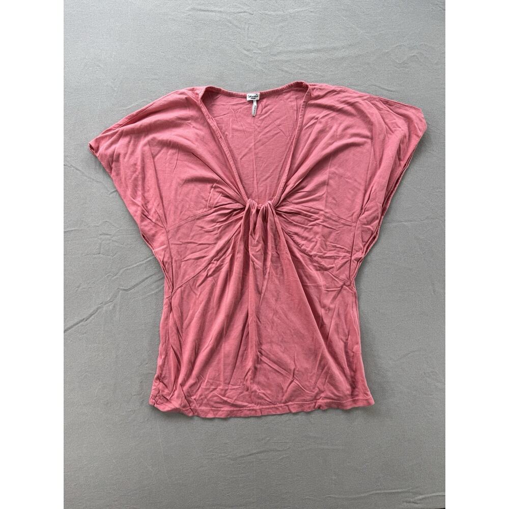 Splendid, Deep V-Neck Twist Knot Top Size Medium, Dusty Rose Mauve Color